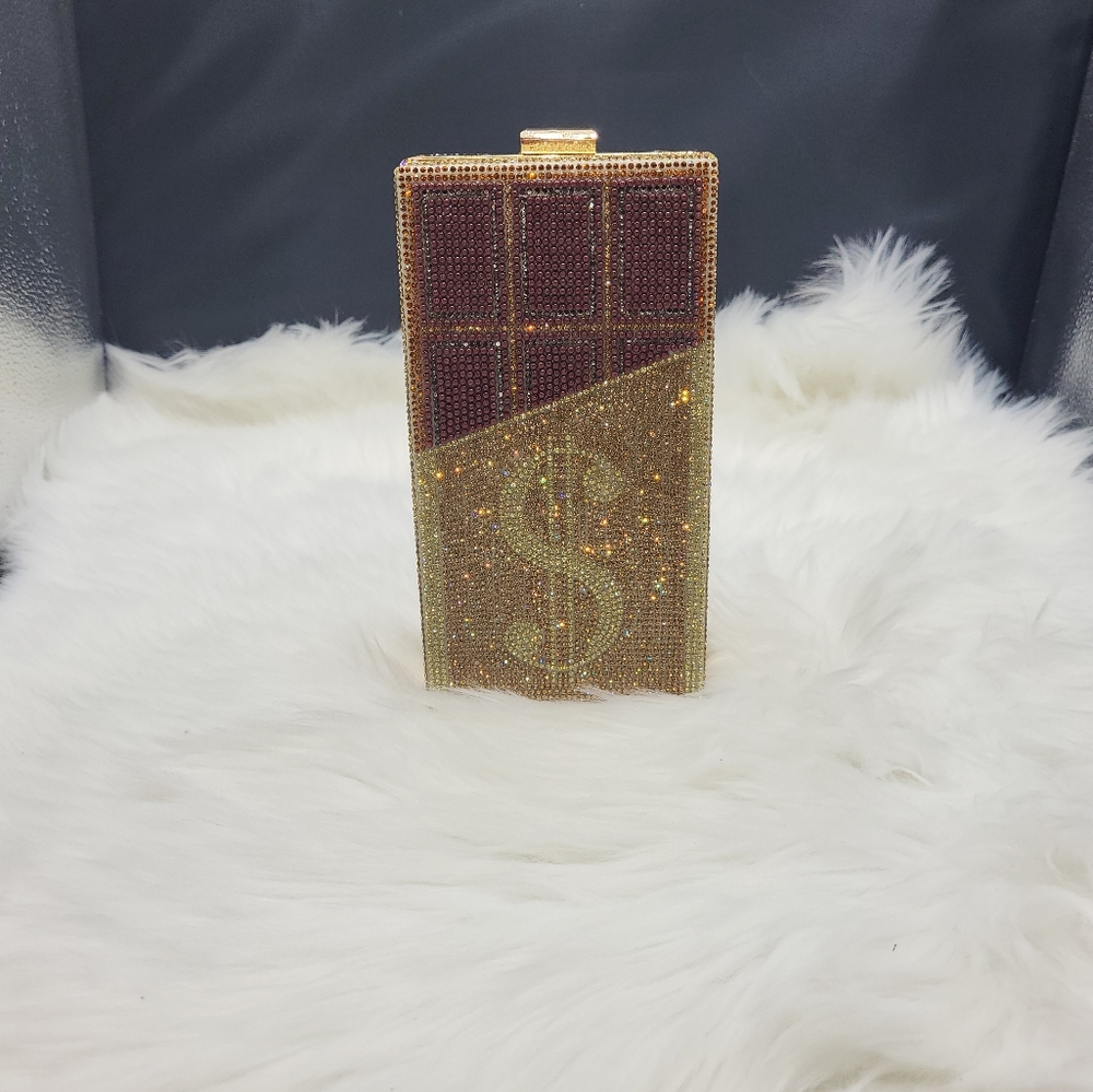 Rhinestone studded clutch